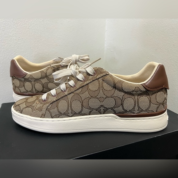 Coach Women's Signature Jacquard Clip Low Top Size 9B - Picture 3 of 7